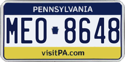 PA license plate MEO8648