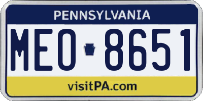 PA license plate MEO8651