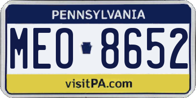 PA license plate MEO8652