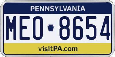 PA license plate MEO8654