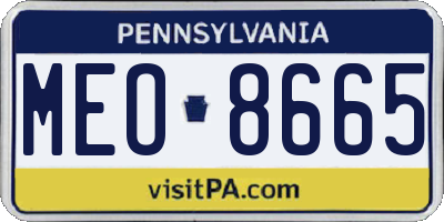 PA license plate MEO8665