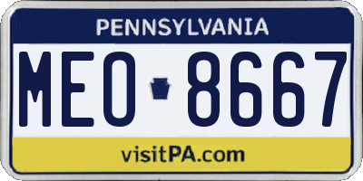 PA license plate MEO8667