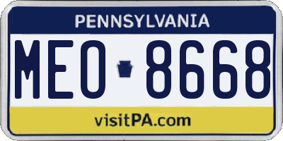 PA license plate MEO8668