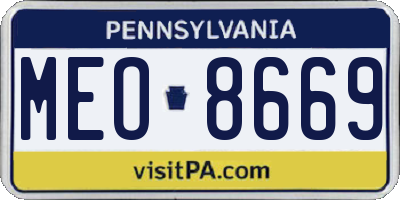 PA license plate MEO8669