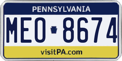 PA license plate MEO8674