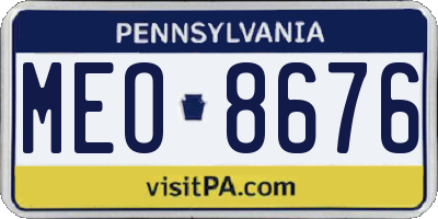 PA license plate MEO8676