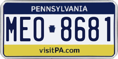 PA license plate MEO8681