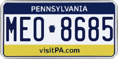 PA license plate MEO8685