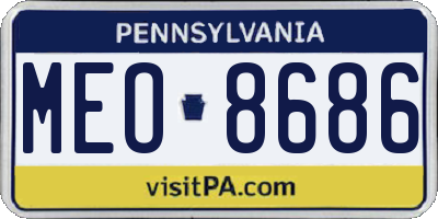 PA license plate MEO8686