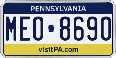 PA license plate MEO8690