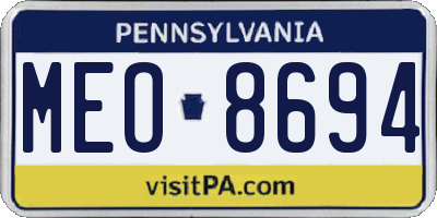 PA license plate MEO8694