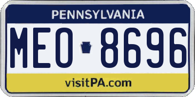 PA license plate MEO8696