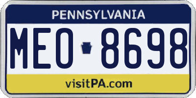 PA license plate MEO8698