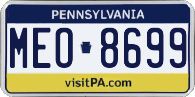 PA license plate MEO8699