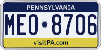 PA license plate MEO8706