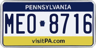 PA license plate MEO8716