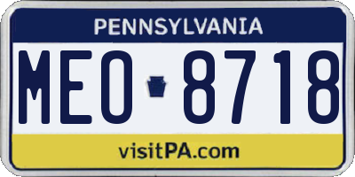 PA license plate MEO8718