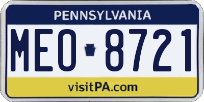 PA license plate MEO8721