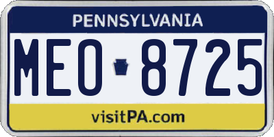 PA license plate MEO8725
