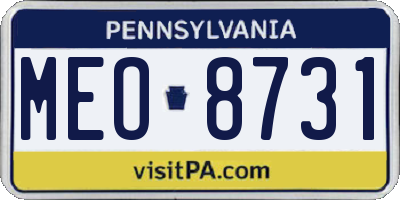 PA license plate MEO8731