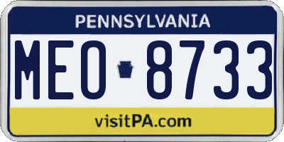 PA license plate MEO8733