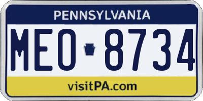 PA license plate MEO8734