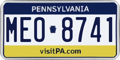 PA license plate MEO8741
