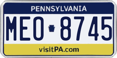 PA license plate MEO8745