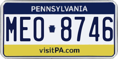 PA license plate MEO8746