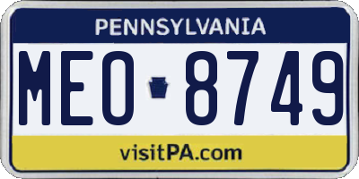 PA license plate MEO8749