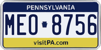 PA license plate MEO8756
