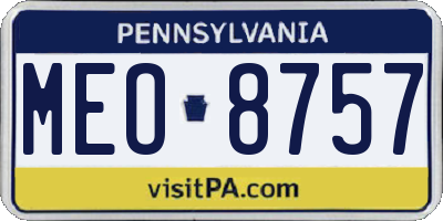 PA license plate MEO8757