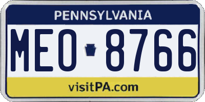 PA license plate MEO8766