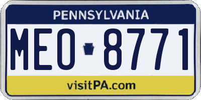 PA license plate MEO8771