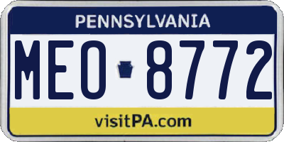 PA license plate MEO8772