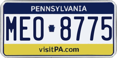 PA license plate MEO8775
