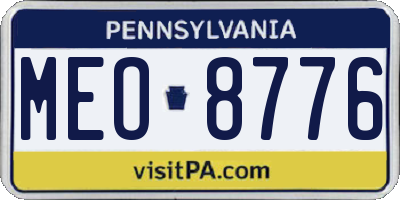 PA license plate MEO8776