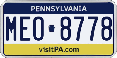 PA license plate MEO8778