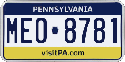 PA license plate MEO8781