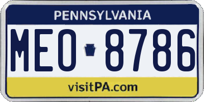 PA license plate MEO8786