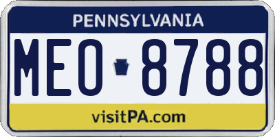 PA license plate MEO8788