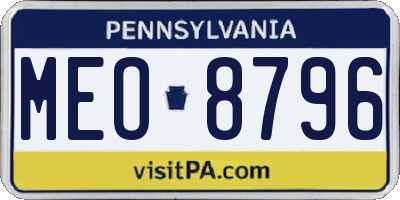 PA license plate MEO8796