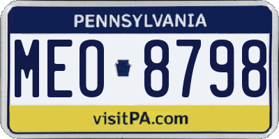 PA license plate MEO8798