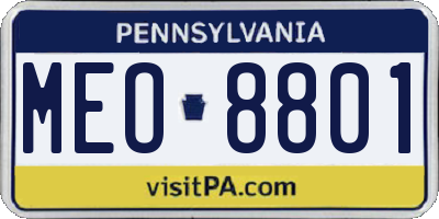 PA license plate MEO8801