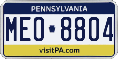 PA license plate MEO8804