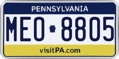 PA license plate MEO8805