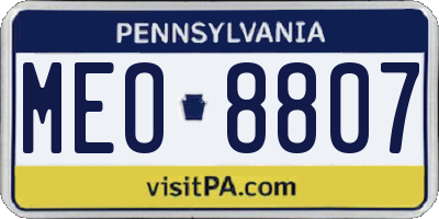 PA license plate MEO8807