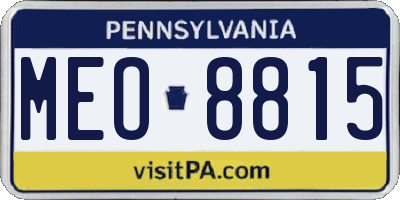 PA license plate MEO8815