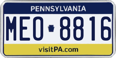 PA license plate MEO8816