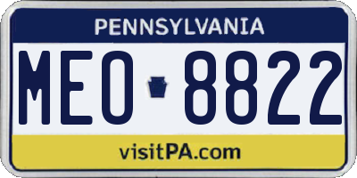 PA license plate MEO8822